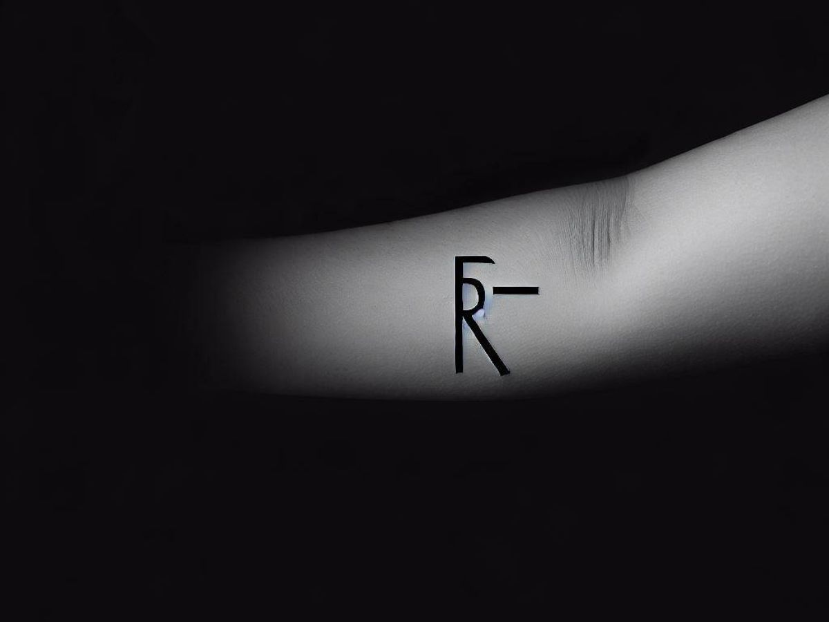 tatuagem da letra R no braço